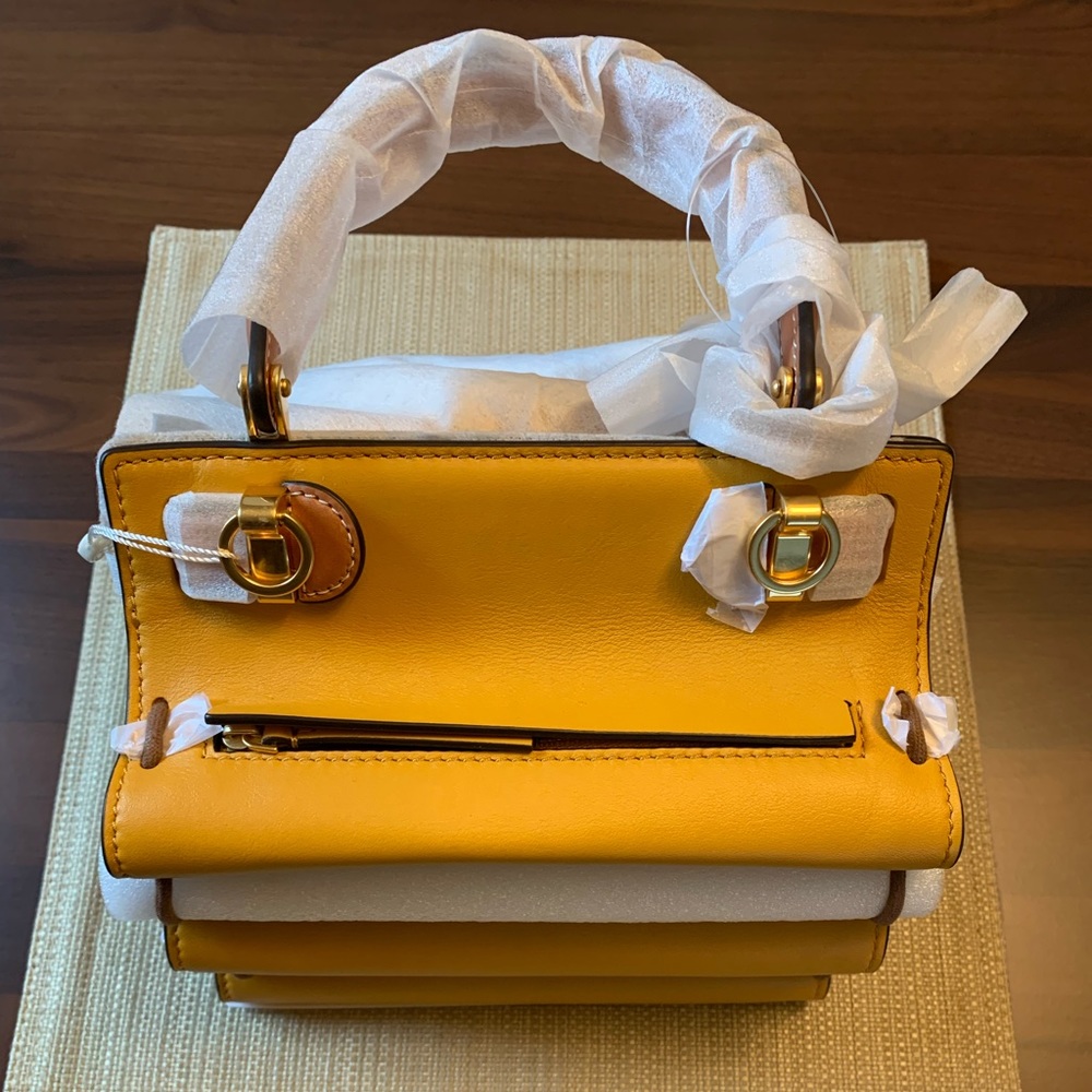 Tory Burch Lee Radziwill Petite Accordion Leather Bag Purse